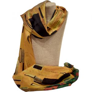 Pashmina en negro y oro