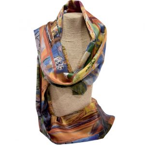 Pashmina tonalidades azules y marrones