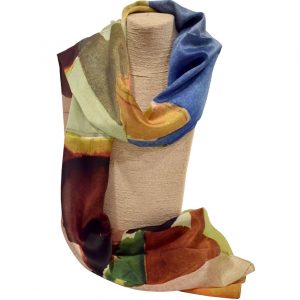 Pashmina tonalidades marrones y verdosas